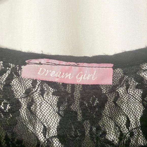 DreamGirl Women's L Love Crop Top with Lace Detail - Picture 9 of 10